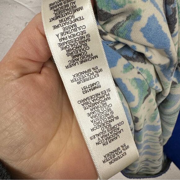 Eliza J Blue Paisley Sheath Dress Womens 4 Mini 3/4 Sleeve Preppy Office Work - Picture 5 of 9